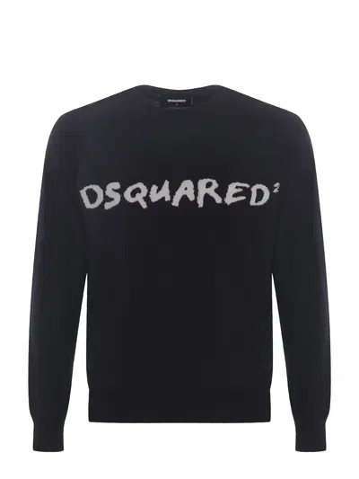 Shop Dsquared2 Pullover  Made Of Virgin Wool In Nero