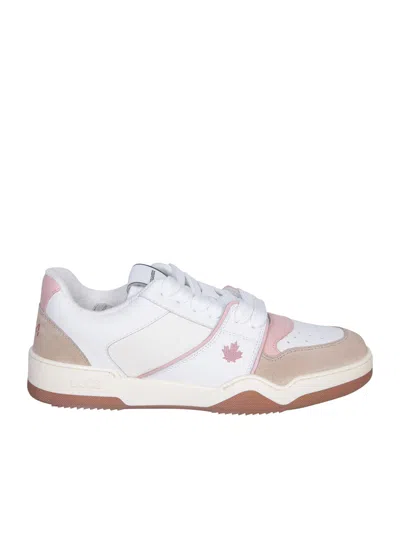 Shop Dsquared2 Spiker White/pink Sneakers