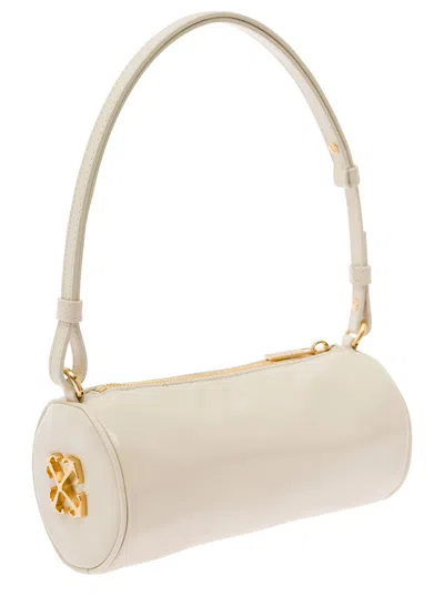 Shop Off-white 'torpedo Small' White Shoulder Bag With Arrow Motif In Leather Woman