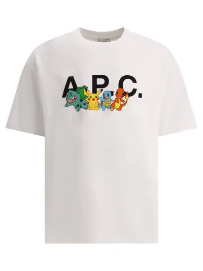 Shop Apc A.p.c. 'pokémon The Crew' White Cotton T-shirt