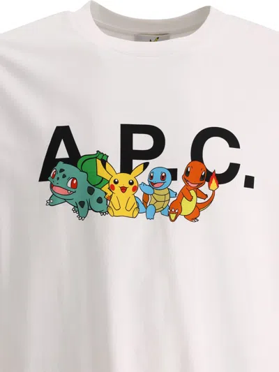 Shop Apc A.p.c. 'pokémon The Crew' White Cotton T-shirt