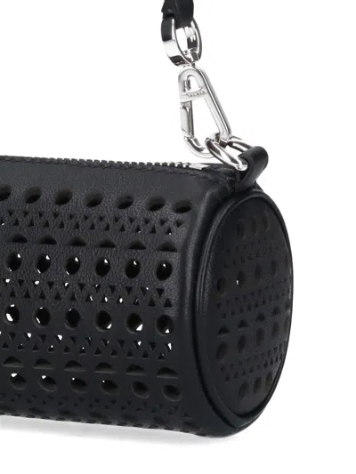 Shop Alaïa Tube Mini Leather Shoulder Bag In Black
