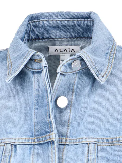 Shop Alaïa Denim Jacket In Clear Blue