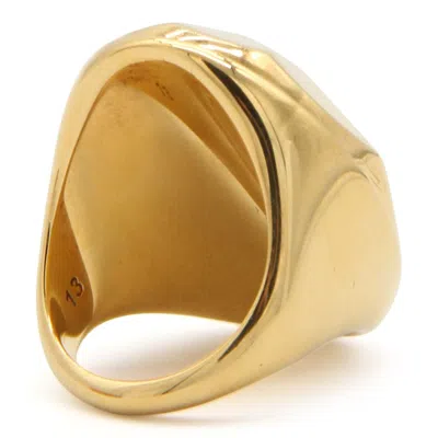 Shop Alexander Mcqueen Antique Gold Metal The Faceted Stone Ring In Golden