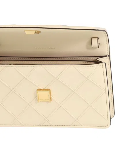 Shop Tory Burch "fleming Soft" Wallet With Chain In 浅褐色的