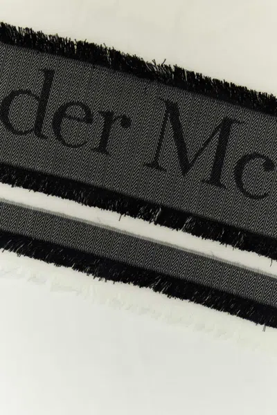 Shop Alexander Mcqueen Scarves And Foulards In Ivoryblack