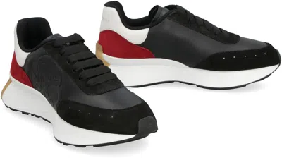 Shop Alexander Mcqueen Sprint Runner Leather Low-top Sneakers In Black