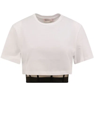 Shop Alexander Mcqueen T-shirts And Polos In Opticalwhite