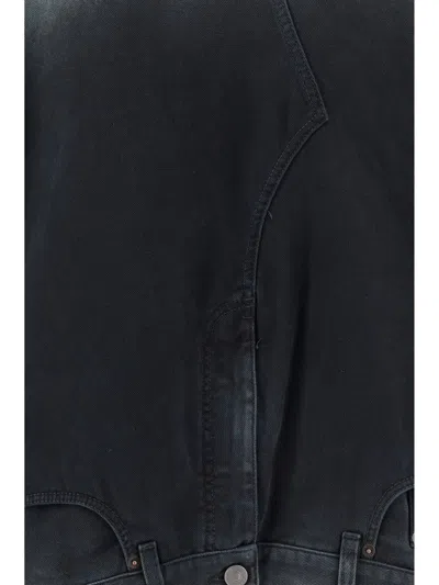 Shop Balenciaga Jackets In Sunbleached Black