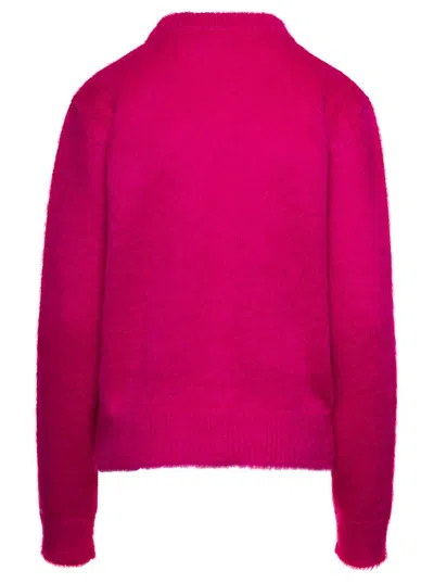 Shop Balmain Sweaters In Fuchsia/white