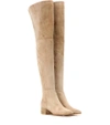 GIANVITO ROSSI ROLLING MID SUEDE OVER-THE-KNEE BOOTS,P00185888
