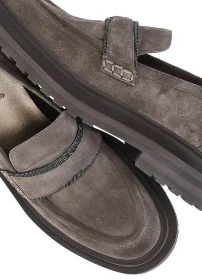Shop Brunello Cucinelli Flat Shoes In Grey