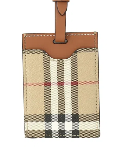 Shop Burberry Luggage Tag Accessories In Brown