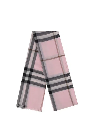 Shop Burberry Giant Check Wool And Silk Blend Scarf In Checked