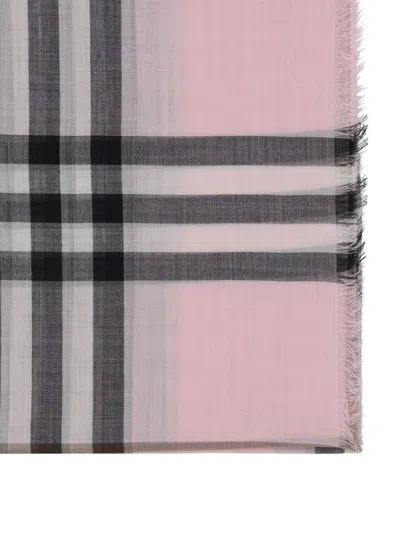 Shop Burberry Giant Check Wool And Silk Blend Scarf In Checked