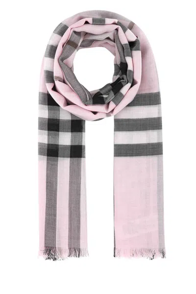 Shop Burberry Giant Check Wool And Silk Blend Scarf In Checked