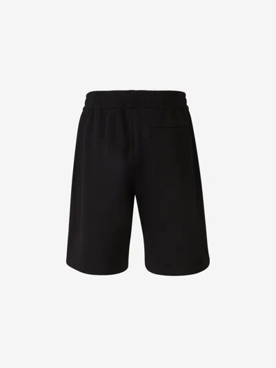 Shop Burberry Logo-print Cotton Track Shorts In Black