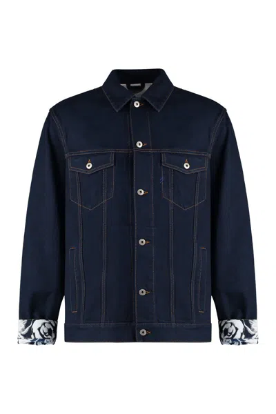 Shop Burberry Outerwear In Blue