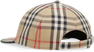 Shop Burberry Vintage Check Motif Baseball Cap In Beige