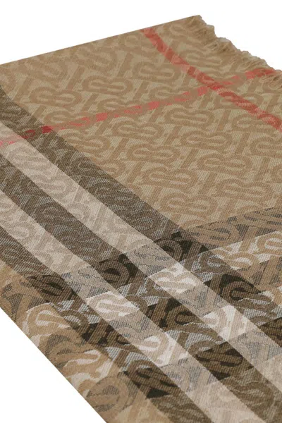 Shop Burberry Wool And Silk Scarf In Archive Beige