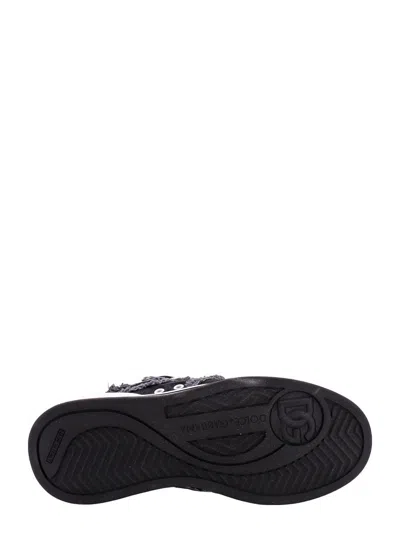 Shop Dolce & Gabbana Black Denim New Roma Sneakers
