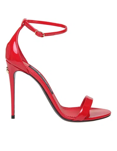 Shop Dolce & Gabbana Patent Leather Sandal With A Band In Red