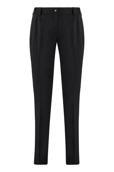Shop Dolce & Gabbana Stretch Gabardine Trousers In Black