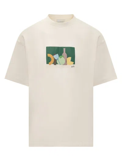 Shop Drôle De Monsieur White T-shirt With Nature Drôle Print In Cotton Man