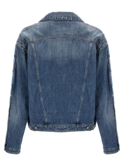 Dsquared2 Blue Jacket With Distressed Effect And Logoed Metal Buttons In Denim Man In 470
