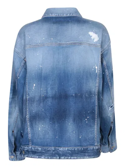Shop Dsquared2 Oversized Denim Jacket In Blue