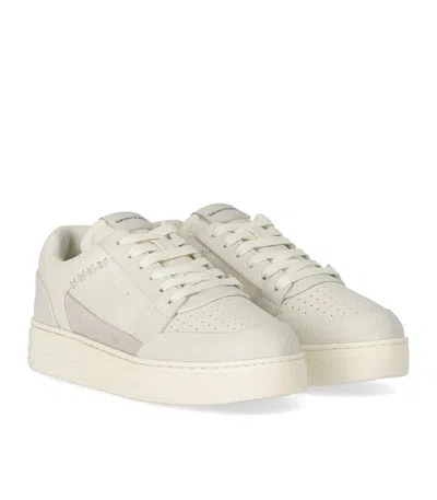 Shop Ea7 Emporio Armani Basket Ivory Sneaker In White