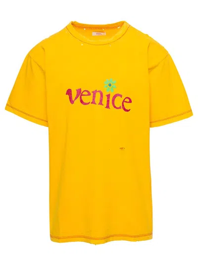 Shop Erl T-shirts In Yellow