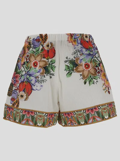 Shop Etro Bouquet Shorts In Multicolour