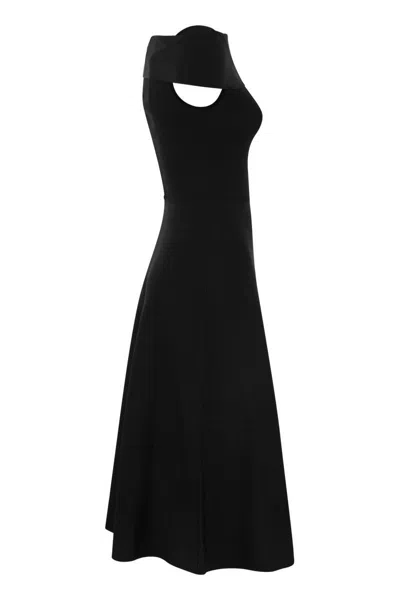 Shop Fabiana Filippi Midi Dress With Straight Neckline In Black