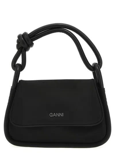 Shop Ganni Knot Flap Bag In 099