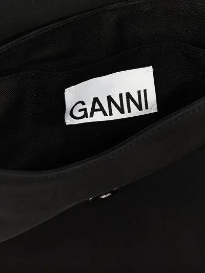 Shop Ganni Knot Flap Over Shoulder Bag In 099