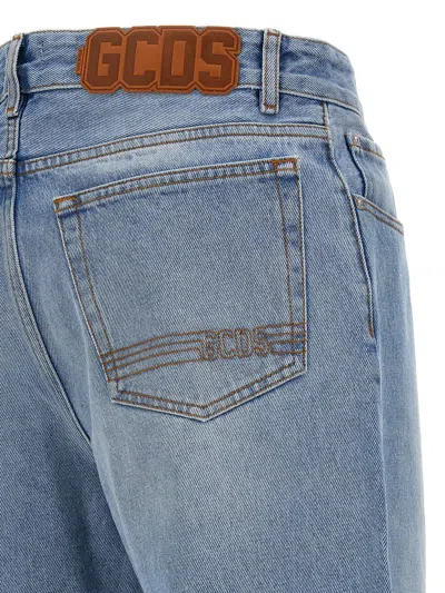 Shop Gcds Logo Jeans In Blue