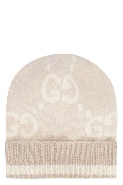 Shop Gucci Gg Wool Beanie In Camel