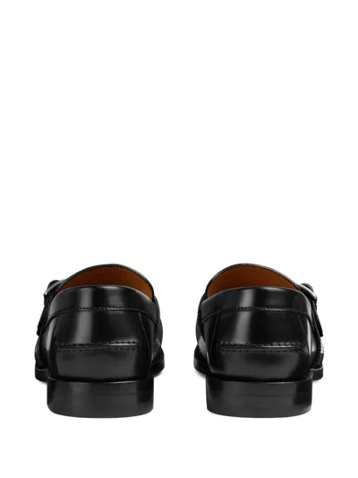 Gucci Buckle Detailed Loafers In Black