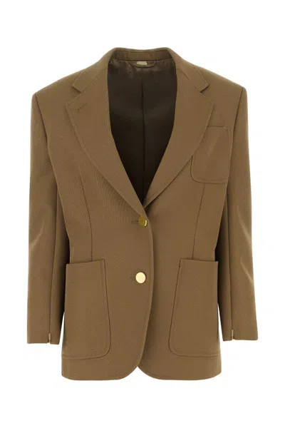 Shop Gucci Wool Single-breasted Jacket In Camel