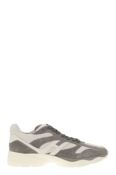 Shop Hogan H665 Leather Sneakers In Grey