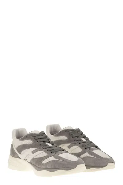 Shop Hogan H665 Leather Sneakers In Grey