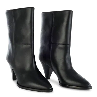 Shop Isabel Marant Black Leather Rouxa Boots