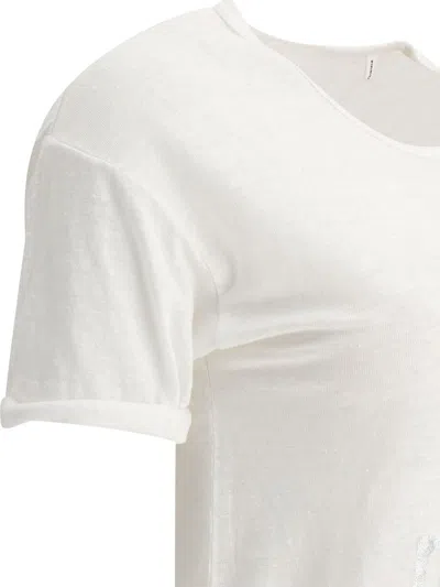 Shop Isabel Marant Étoile Koldi Logo Print Linen T-shirt In White