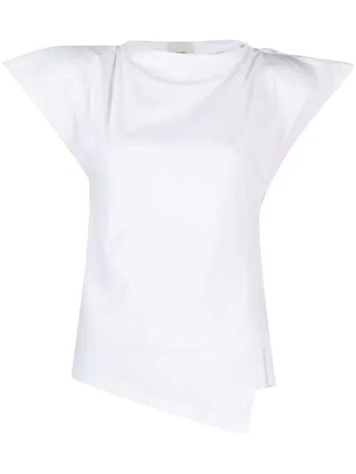 Shop Isabel Marant Sebani Padded Asymmetric T-shirt In White