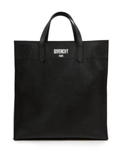 Shop Givenchy Leather Tote In Black