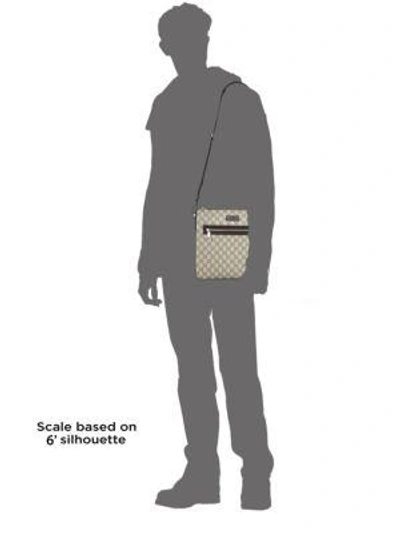 Shop Gucci Gg Supreme Canvas Flat Messenger Bag In Brown-multi