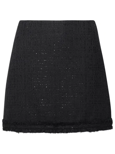 Shop Versace Black Cotton Blend Miniskirt