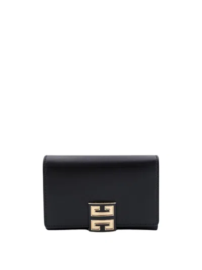 Shop Givenchy 4g Plaque Flap Wallet In Black