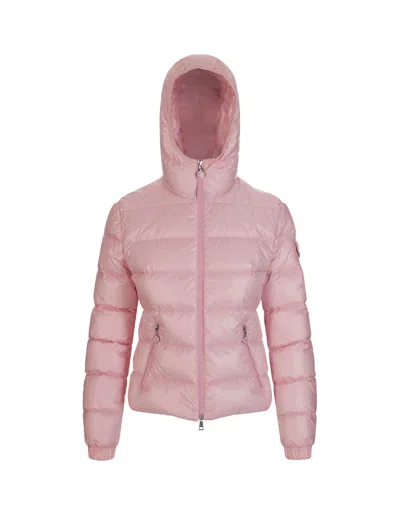 Shop Moncler Pink Gles Down Jacket